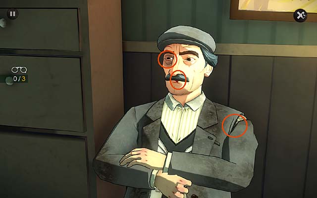 Then look at him (three clues) - Question Franz Ascher - Chapter one - Andover - Agatha Christie: The ABC Murders - Game Guide and Walkthrough