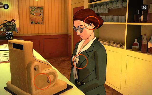 Make an observation of woman standing behind the counter (three clues) - Go to the Ginger Cat and inspect Bettys workplace - Chapter two - Bexhill - Agatha Christie: The ABC Murders - Game Guide and Walkthrough