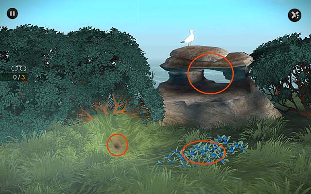 Before you go to the mansion, look at the rock between bushes (three clues) - Examine the crime scene - Chapter three - Churston - Agatha Christie: The ABC Murders - Game Guide and Walkthrough