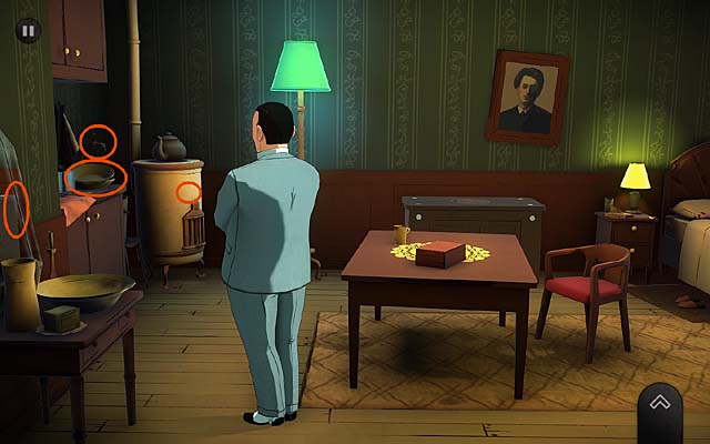 Go to the kitchen units (three clues) - Inspect Mrs. Aschers bedroom - Chapter one - Andover - Agatha Christie: The ABC Murders - Game Guide and Walkthrough