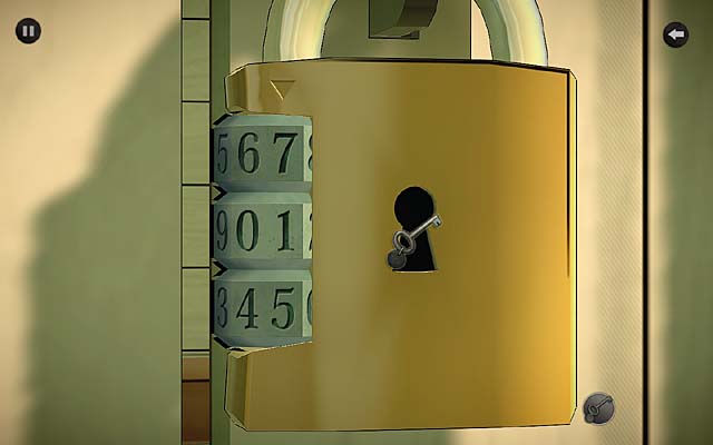 Now click on the doors dual-locking padlock and set the combination: 7 on the top, 1 in the middle and 5 on the bottom - Identify the victim - Chapter two - Bexhill - Agatha Christie: The ABC Murders - Game Guide and Walkthrough