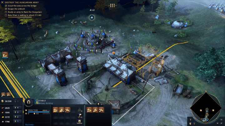 New mission objectives will appear in the upper left corner of the screen, and you will also see a countdown timer start, which will count down the time until the enemy army attack - Age of Empires 4: The Battle of Mohi (The Mongol Empire) - walkthrough - The Mongol Empire - Age of Empires 4 Guide