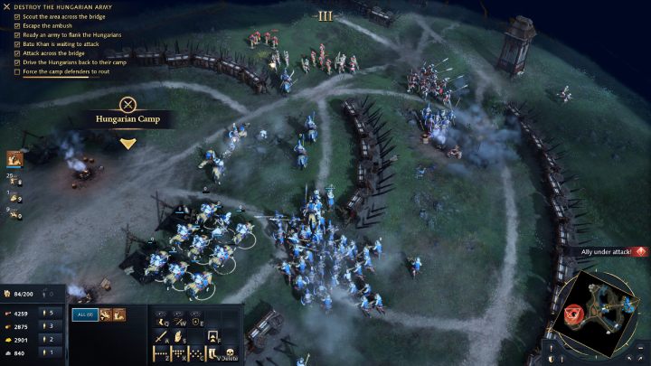 Finally, attack the enemy camp located in the northern part of the map - Age of Empires 4: The Battle of Mohi (The Mongol Empire) - walkthrough - The Mongol Empire - Age of Empires 4 Guide