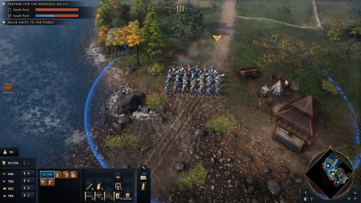 When the mission begins, you will have less than 7 minutes to prepare for the Mongol invasion - Age of Empires 4: Great Stand on the Ugra River (The Rise of Moscow) - walkthrough - The Rise of Moscow - Age of Empires 4 Guide