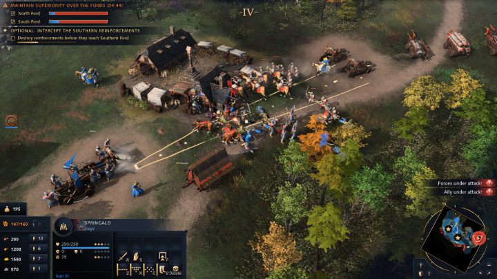 When the timer reads 5 minutes and 45 seconds, you will receive a notification of an approaching convoy with reinforcements for the Mongolian army - Age of Empires 4: Great Stand on the Ugra River (The Rise of Moscow) - walkthrough - The Rise of Moscow - Age of Empires 4 Guide