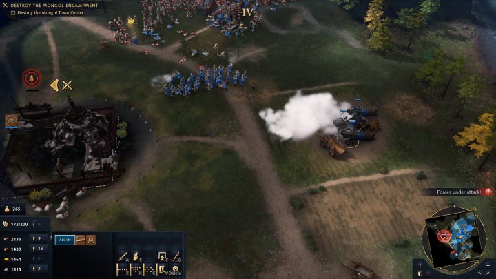 Burn the guard towers across the river and follow the road to the Mongol camp - Age of Empires 4: Great Stand on the Ugra River (The Rise of Moscow) - walkthrough - The Rise of Moscow - Age of Empires 4 Guide