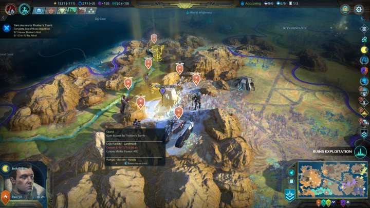 The place where you can fulfill the goal associated with the mission is clearly visible due to the yellow glow. - Missions in Age of Wonders Planetfall - Gameplay mechanics - Age of Wonders Planetfall Guide