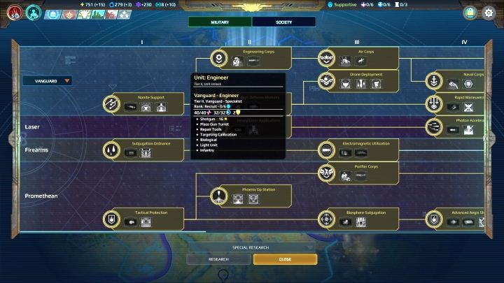 Engineering Corps unlocks a very useful Engineer unit. - Vanguard | Factions in Age of Wonders Planetfall - Factions - Age of Wonders Planetfall Guide
