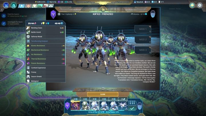 KirKo units are best in melee combat. - KirKo | Factions in Age of Wonders Planetfall - Factions - Age of Wonders Planetfall Guide