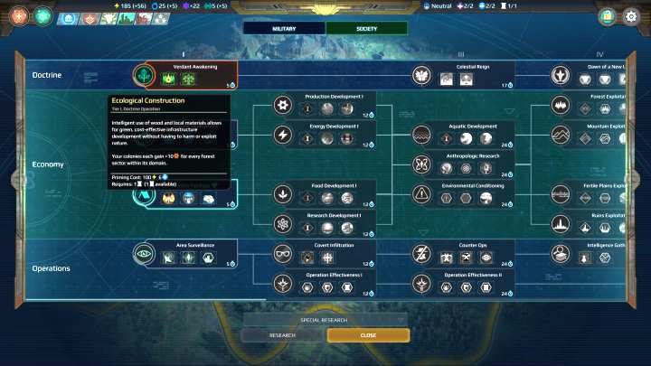 Verdant Awakening is a technology that should be developed at the beginning of the game. - Amazon | Factions in Age of Wonders Planetfall - Factions - Age of Wonders Planetfall Guide