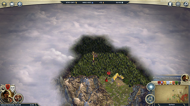 The brighter patches represent the range of vision of a unit, the darker areas are the ones that you have already discovered. The rest is the fog of war. - Map Exploration - World Map - Age of Wonders III - Game Guide and Walkthrough