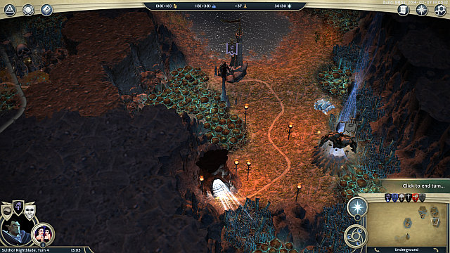 The cave leading up to the exit next to the dam. - The Rockshoal Isles - walkthrough - Commonwealth Campaign - Age of Wonders III - Game Guide and Walkthrough