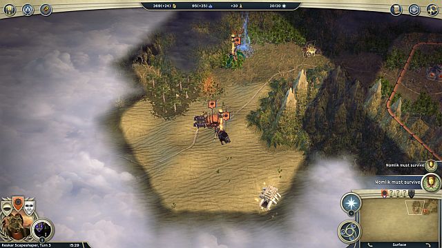 The place where Nomliks party joins you. - Promised Lands - walkthrough - The Elven Court Campaign - Age of Wonders III - Game Guide and Walkthrough