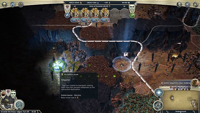 The way to the teleporter. - Wild Magic - walkthrough - The Elven Court Campaign - Age of Wonders III - Game Guide and Walkthrough