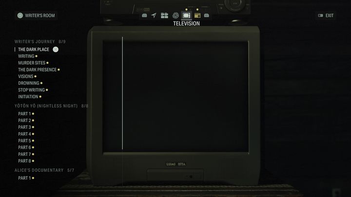 TV and Radio - these tabs play a similar role and allow browsing obtained collectibles and plot elements - Alan Wake 2: Writers Room - Basics - Alan Wake 2 Guide