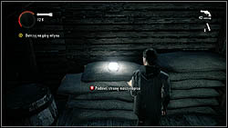 Next page also lies in the mill, on bags with flour, next to a platform you have to lift in order to get to the next part of the level - Alan Wake: Episode 2 Taken - list of manuscript pages - Manuscript - Alan Wake Game Guide & Walkthrough