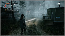 Another sheet is next to a gate of a sawmill, on the ground - Alan Wake: Episode 1 Nightmare - list of manuscript pages - Manuscript - Alan Wake Game Guide & Walkthrough