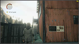 In the coal mine, get out of the car and walk right next to the red building - Alan Wake: Episode 1 Ransom Part 1 - walkthrough - Walkthrough - Alan Wake Game Guide & Walkthrough
