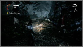 Walk down the fallen trees to the next part of this level - Alan Wake: Episode 1 Taken Part 2 - walkthrough - Walkthrough - Alan Wake Game Guide & Walkthrough