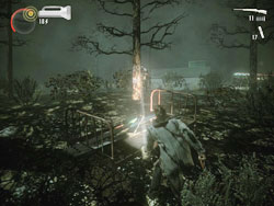 When you go outside the gas station, head to the right - Alan Wake: Night Springs Video Games - list - Collectibles (DLC) - Alan Wake Game Guide & Walkthrough