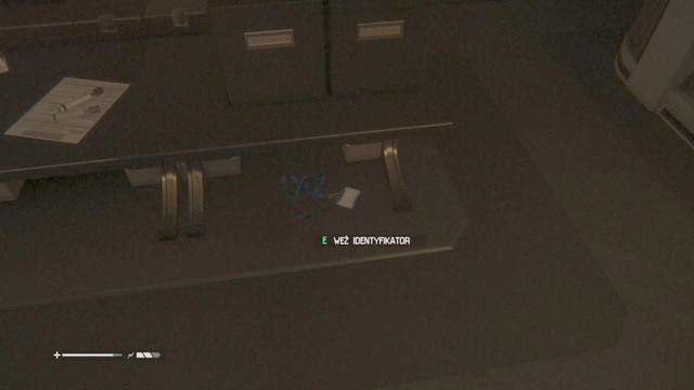 An ID Tag lies under a desk, right next to the save game station - Seegson Synthetics - Missing persons and Archive Logs - Alien: Isolation - Game Guide and Walkthrough