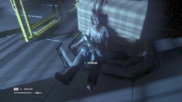 At the nearest turn take right, and pick up the shotgun and the keycard from a body - Find a way to the Colonial Marshal Bureau - Walkthrough - Alien: Isolation - Game Guide and Walkthrough