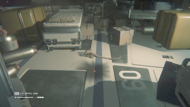 Have your flamethrower prepared, as you will be attacked by facehuggers in the next room - Explore the Anesidora - Walkthrough - Alien: Isolation - Game Guide and Walkthrough