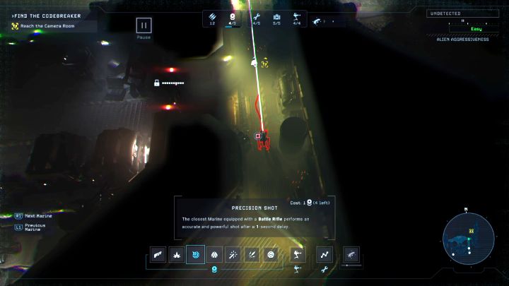 Note - The shot will be silent only if your Recon has the Silencer upgrade - Aliens Dark Descent: How to use a sniper rifle for stealth kills? - FAQ - Aliens Dark Descent Guide