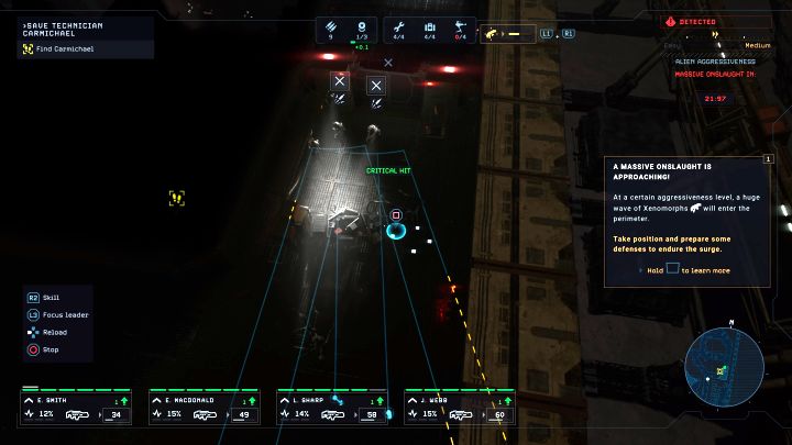 After a Massive Onslaught begins, remember to - Aliens Dark Descent: How to repel a Massive Onslaught? - FAQ - Aliens Dark Descent Guide