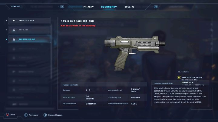 Requirements: Level 6, 200 materials - Aliens Dark Descent: List of best weapons - Basics - Aliens Dark Descent Guide