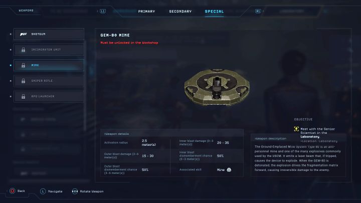 Requirements: Level 2, 100 materials - Aliens Dark Descent: List of best weapons - Basics - Aliens Dark Descent Guide