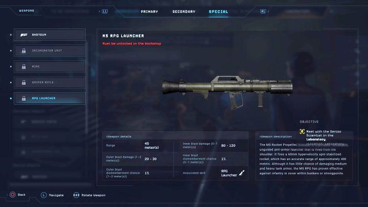 Requirements: Level 6, 200 materials - Aliens Dark Descent: List of best weapons - Basics - Aliens Dark Descent Guide