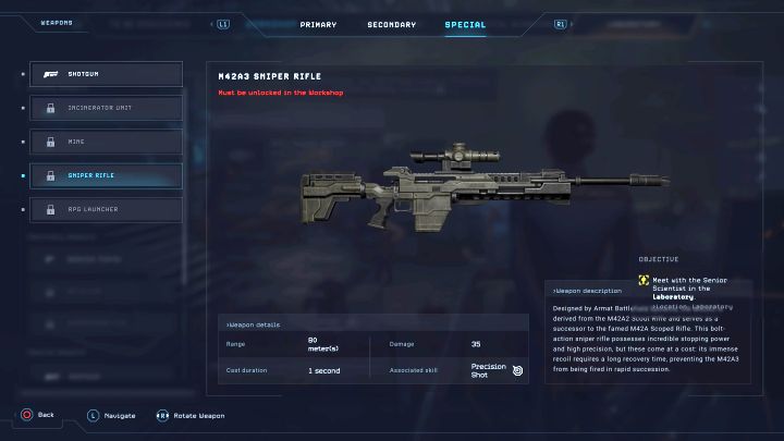 Requirements: Recon class, Level 3, 100 materials - Aliens Dark Descent: List of best weapons - Basics - Aliens Dark Descent Guide