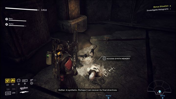 After a while you will encounter a destroyed Synth - Aliens Fireteam Elite: Recon - walkthrough - A gift of fire - Aliens Fireteam Elite Guide