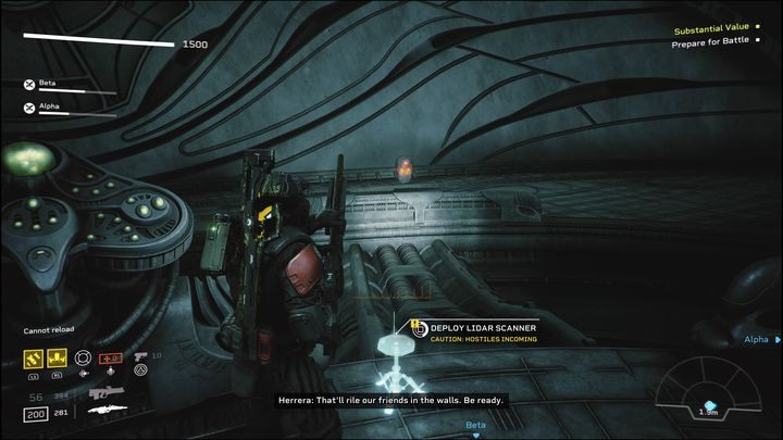 There are two equipment crates on the platform - pick up what you need to make the defense easier - Aliens Fireteam Elite: Advance - walkthrough - A gift of fire - Aliens Fireteam Elite Guide
