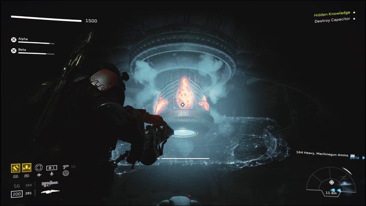 While defending from enemy attacks, destroy the capacitors, marked in orange - Aliens Fireteam Elite: Boarding - walkthrough - A gift of fire - Aliens Fireteam Elite Guide