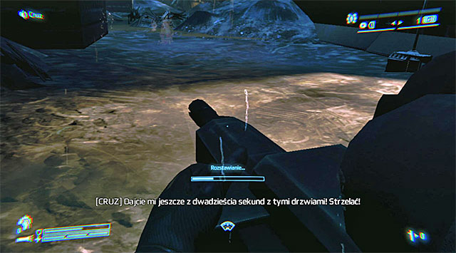 As soon as you get to the closed door leading inside the colony's building, run to the disabled sentry turret on your right - Get to Operations to help fend off the attack - Mission 9: Hope in Hadleys - Aliens: Colonial Marines - Game Guide and Walkthrough