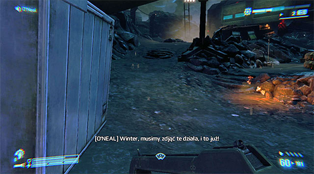 Regardless of whether you chose to eliminate or ignore the enemy forces, head for the hill on the left, pictured above - Destroy the AA guns (1 of 3) - Mission 10: Derelict Reclaimed - Aliens: Colonial Marines - Game Guide and Walkthrough