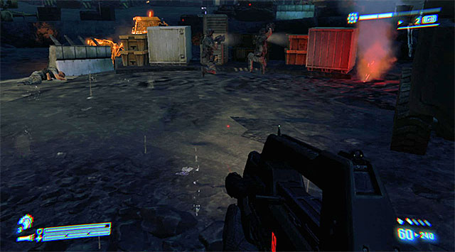 Personally, I recommend the gallery, because it'll be easier to fire at the enemies around the AA gun - Destroy the AA guns (2 of 3) - Mission 10: Derelict Reclaimed - Aliens: Colonial Marines - Game Guide and Walkthrough