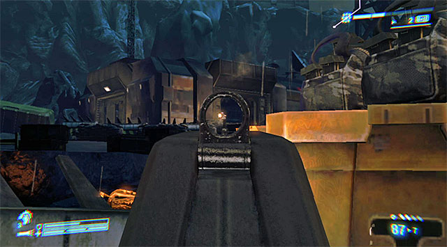 Watch out for the enemies keeping guard at the building on the left - Destroy the AA guns (2 of 3) - Mission 10: Derelict Reclaimed - Aliens: Colonial Marines - Game Guide and Walkthrough