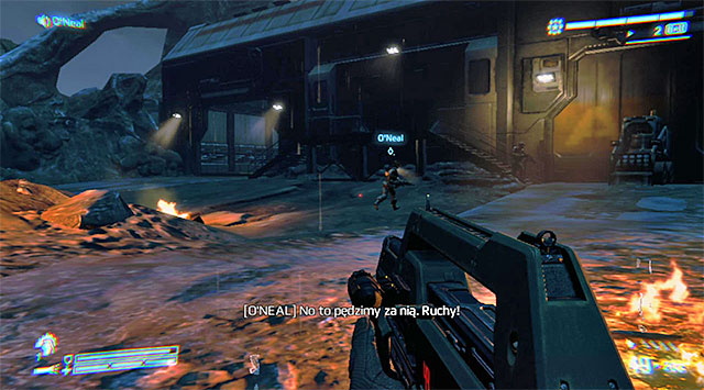 Make your way towards the entrance to the above building - Get to the FTL ship and stop it from launching (part 3) - Mission 10: Derelict Reclaimed - Aliens: Colonial Marines - Game Guide and Walkthrough