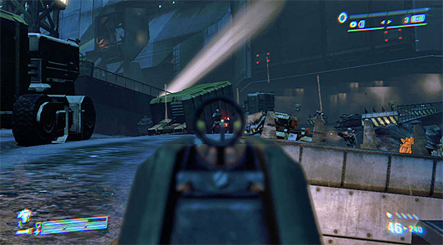 Take the above pathway towards the ship outlined in the distance - Get to the FTL ship and stop it from launching (part 3) - Mission 10: Derelict Reclaimed - Aliens: Colonial Marines - Game Guide and Walkthrough