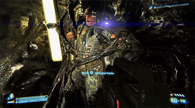 Go back to where Keyes is trapped - Cut Down Keyes (part 2) - Mission 1: Distress - Aliens: Colonial Marines - Game Guide and Walkthrough