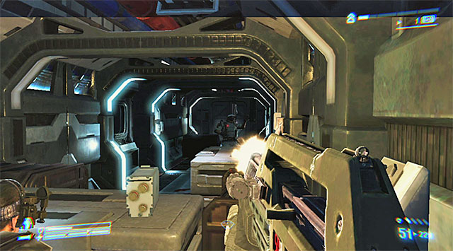 Proceed forward to reach a new door - Get to the dropship to escape the Sulaco - Mission 3: Sulaco Falls - Aliens: Colonial Marines - Game Guide and Walkthrough