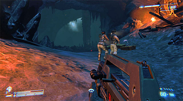 Afterwards, take the narrow passage that leads from the canyon to another area and take care of another group of Xenos - Find a way into the Weyland-Yutani Facility to save Bella - Mission 6: For Bella - Aliens: Colonial Marines - Game Guide and Walkthrough