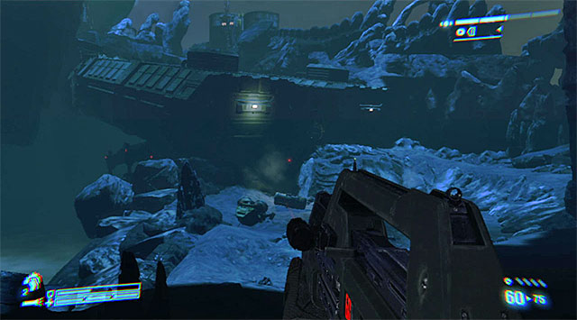 Your destination is the exit illustrated above - Find a way into the Weyland-Yutani Facility to save Bella - Mission 6: For Bella - Aliens: Colonial Marines - Game Guide and Walkthrough