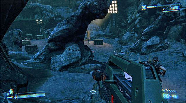 Turn right, trough a small canyon - Get to the power module and shut it down - Mission 7: One Bullet - Aliens: Colonial Marines - Game Guide and Walkthrough