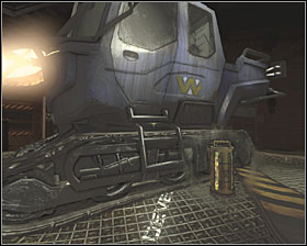 When you will be in the room with a huge, blue vehicle you will find the next canister - Canisters - Refinery - Canisters - Aliens vs Predator - Game Guide and Walkthrough