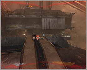 When you will pass the huge building at the beginning, turn left - Trophies - Refinery - Trophies - Aliens vs Predator - Game Guide and Walkthrough