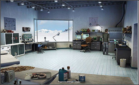 Go to the fume hood (upper right corner of the room) and open it - Clean the bones - Day 1 - Alpha Polaris - Game Guide and Walkthrough